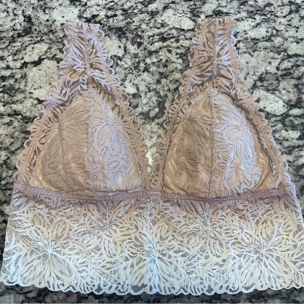 Lace Bralette in Cream and Tan NWOT
